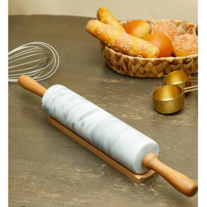 Marble Kitchen Rolling Pin- White and Black