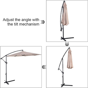 SunSail 10' Offset Patio Umbrella: Stylish Sun Shade for Outdoor Living Spaces