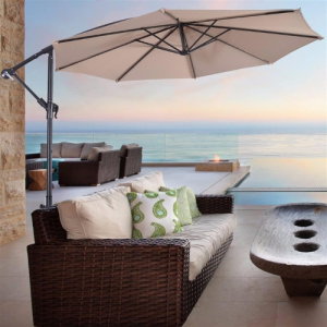 SunSail 10' Offset Patio Umbrella: Stylish Sun Shade for Outdoor Living Spaces