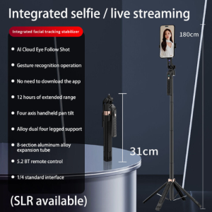 AI Facial Intelligence Selfie Stick Tripod Bluetooth Control for Smartphone