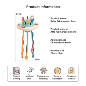 Funny Puller Spaceship Teether Sensory Toy for Babies