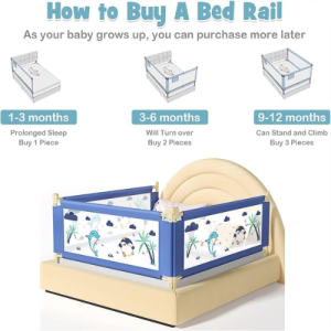 ExtendGuard Adjustable Height Extra-Long Baby Bed Rail