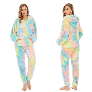 2 Piece Matching Tie-Dye Hoodie And Pants Set