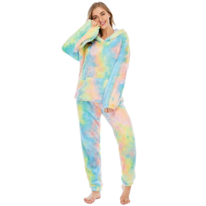 2 Piece Matching Tie-Dye Hoodie And Pants Set