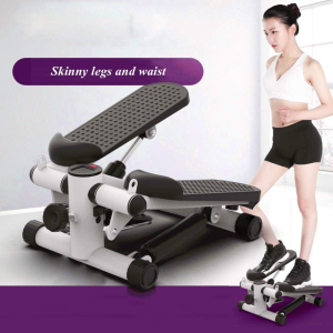 Fitness Stepper with Exercise Bands - White and Black