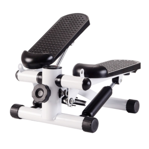 Fitness Stepper with Exercise Bands - White and Black