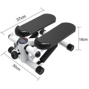 Fitness Stepper with Exercise Bands - White and Black