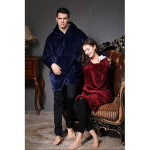 Huggle Hoodie, Ultra Plush Blanket, One Size fit all -Unisex - Navy Blue