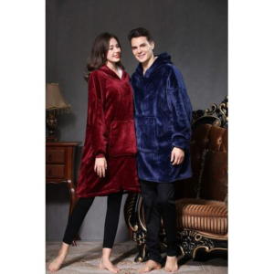 Huggle Hoodie, Ultra Plush Blanket, One Size fit all -Unisex - Navy Blue