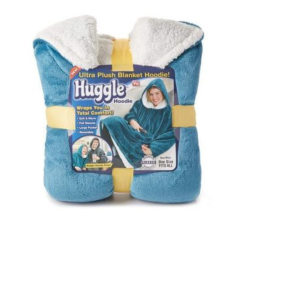 Huggle Hoodie, Ultra Plush Blanket, One Size fit all -Unisex - Light Blue