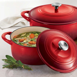 Dolphin 7 Piece Cast Iron Cookware Set - Red