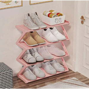 4 Tier Pink Shoe Rack