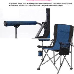 Portable Folding Camping Chair With Cup Holder & Side Pocket