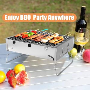 Stainless Steel Charcoal BBQ Grill Set 10 Piece