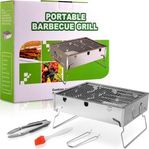 Stainless Steel Charcoal BBQ Grill Set 10 Piece