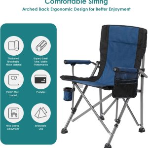 Portable Folding Camping Chair With Cup Holder & Side Pocket