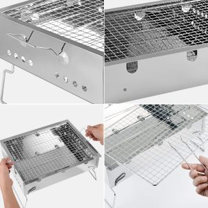 Stainless Steel Charcoal BBQ Grill Set 10 Piece