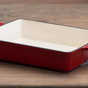 Premium 7-Piece Red Enameled Cast Iron Cookware Set