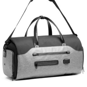 Grey Convertible Travel Duffel Bag with Backpack Straps - Large Capacity, Unisex Design