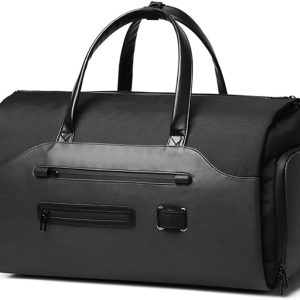 Black Convertible Travel Duffel Bag with Backpack Straps - Large Capacity, Unisex Design