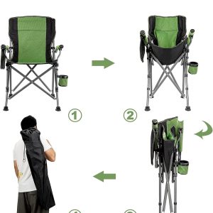 Folding Camping Chair With Cup Holder With Side Pocket