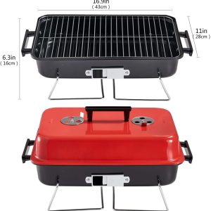 Tabletop Charcoal BBQ Grill - Red